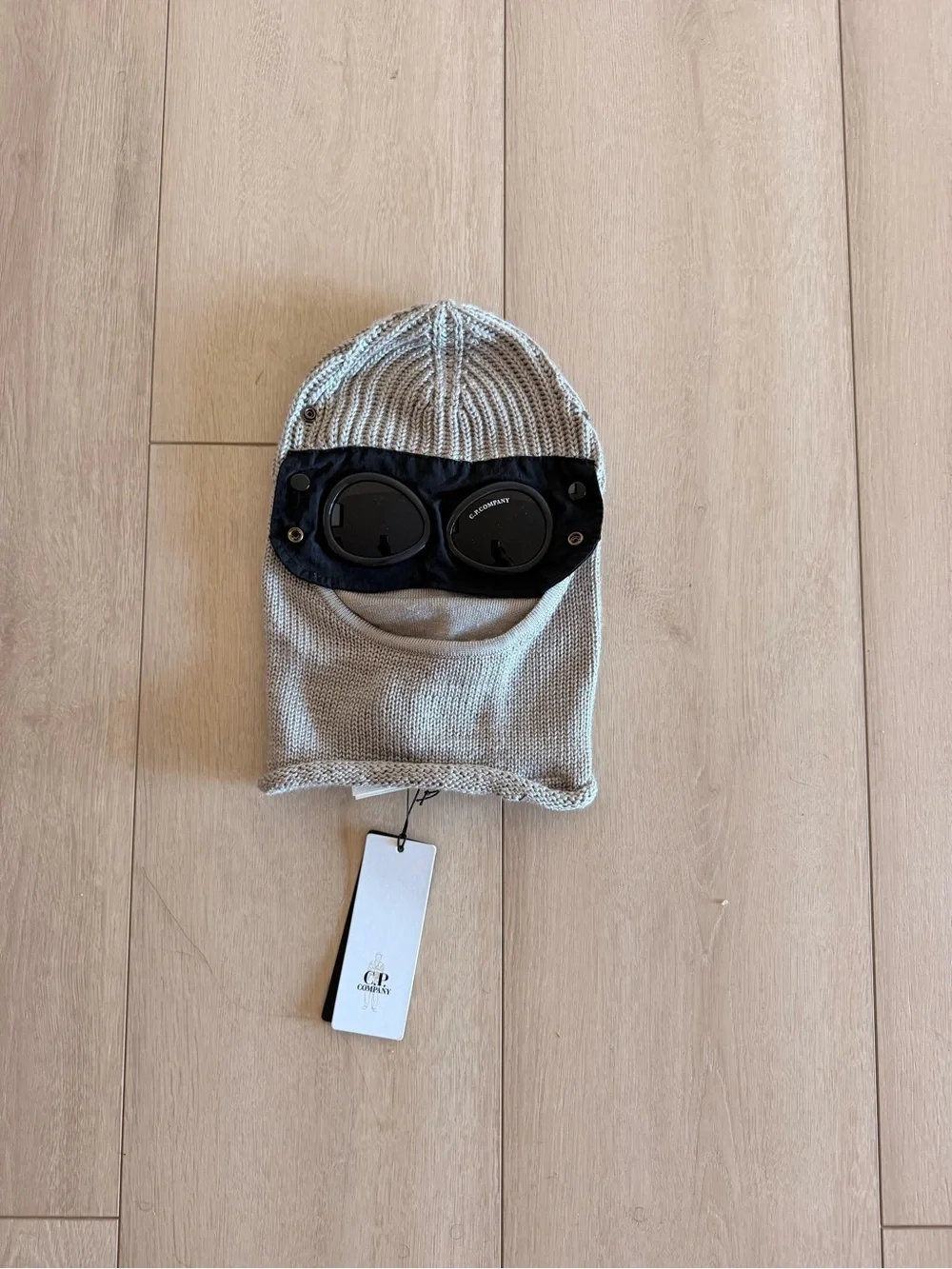 C.P. Company Knit Beanie in Beige with Black Tags